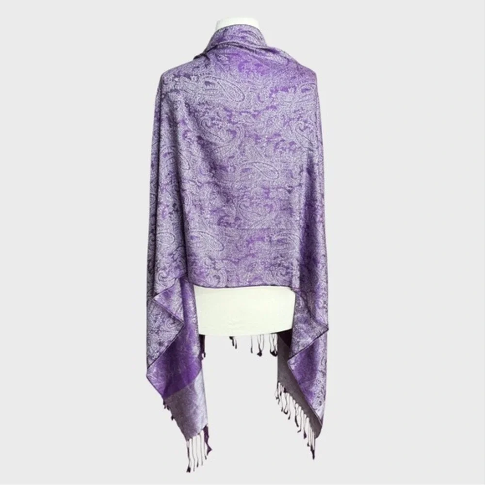 Vintage Pashmina Scarf Purple‎ Paisly Pashmina/Silk Boho Whimsy goth Fairy core